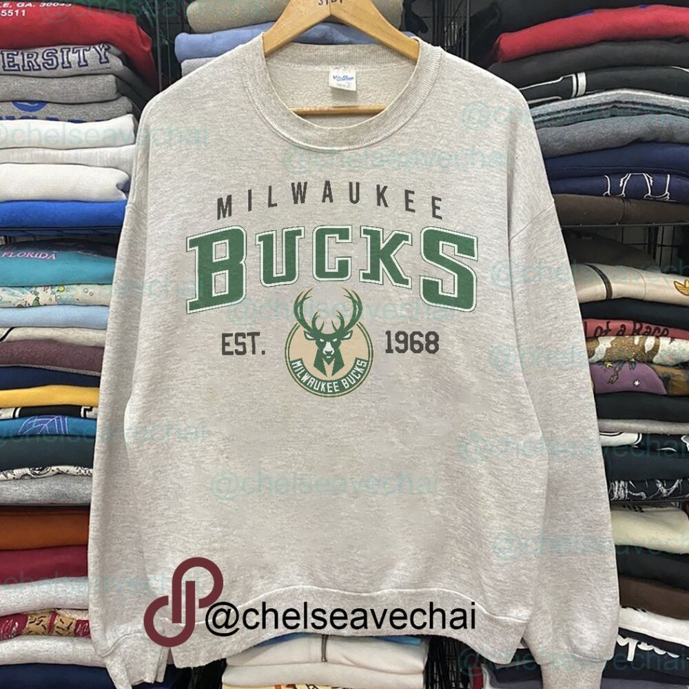 Vintage Milwaukee Bucks EST 1968 Shirt Milwaukee Bucks 1st Basketball Sweatshirt